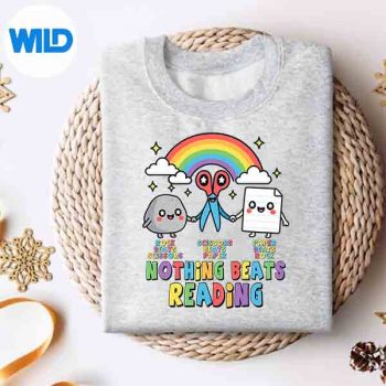 NothingBeatsReadingRockPaperScissorsBookLoversweater 1