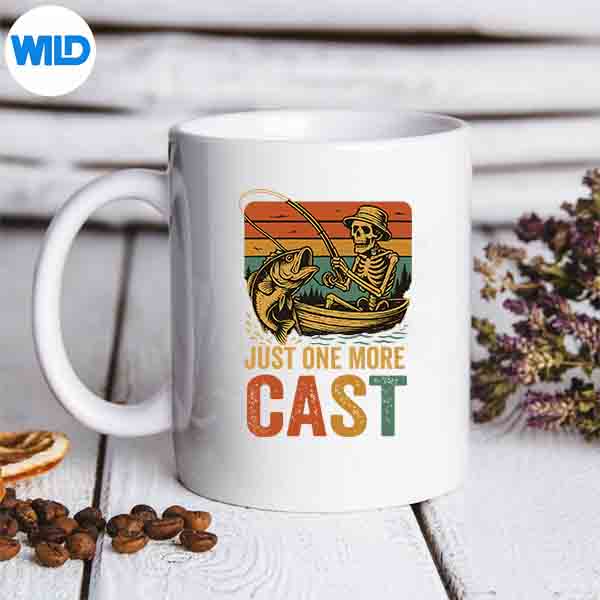 RetroFishingSkeletonFishFishermanBassFishingmug