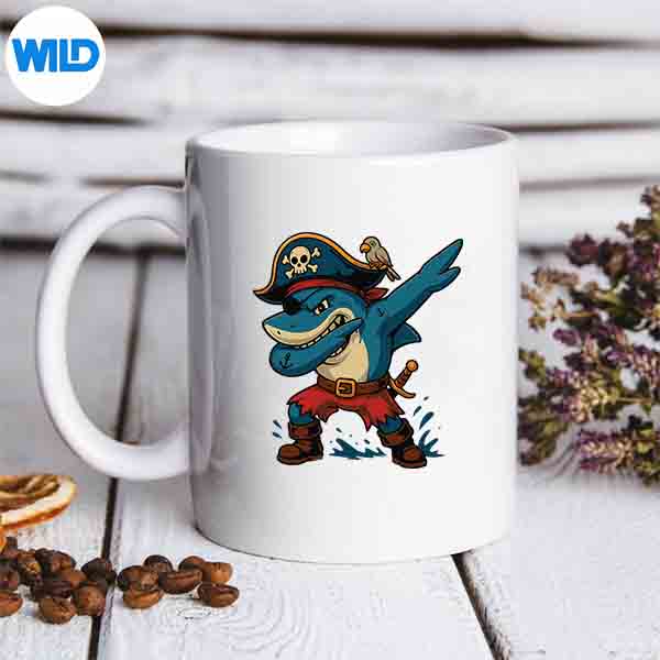 Shark Dab Dabbing Shark Pirate PNG SVG for Cricut 7 SharkDabDabbingSharkPiratemug