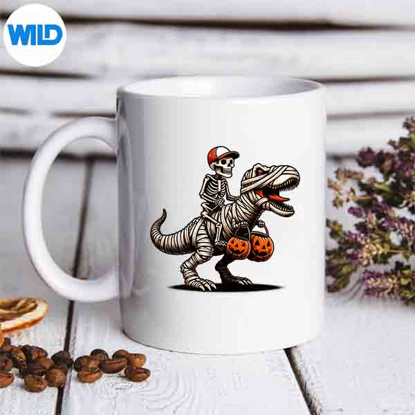 Skeleton Riding Mummy Dinosaur Pumpkin Halloween Design for Cricut 7 SkeletonRidingMummyDinosaurPumpkinHalloweenmug
