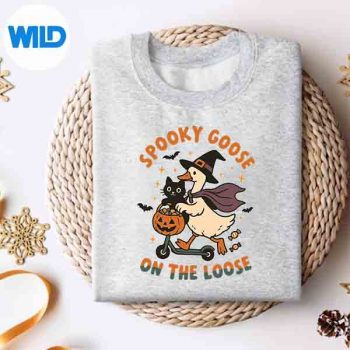 SpookyGooseOnTheLooseWitchSillyGooseAnimalHalloweensweater