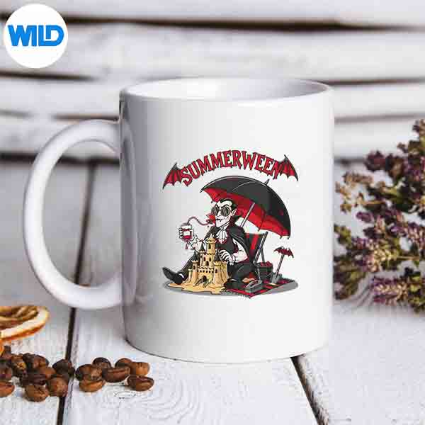 SummerweenVampireBeachDraculaSandcastleGothicHalloweenmug