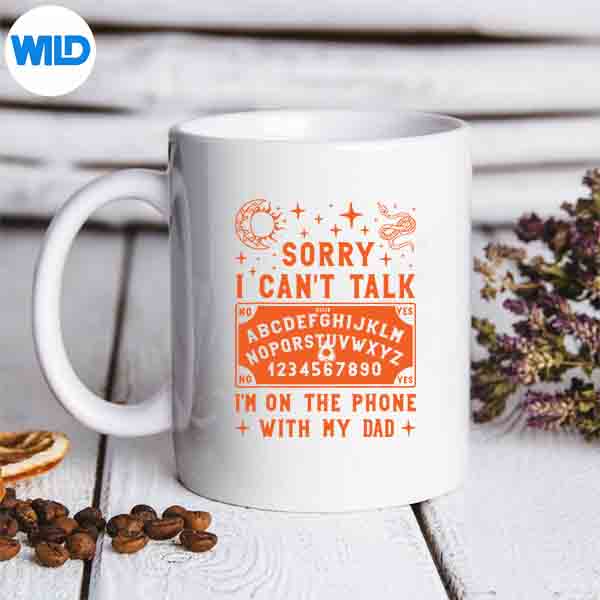 TalkingToMyDeadDadSpiritHumorArtmug