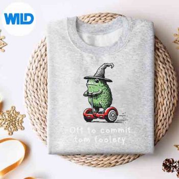 WhimsicalFrogWizardOffToCommitTomFooleryFrogMemesweater