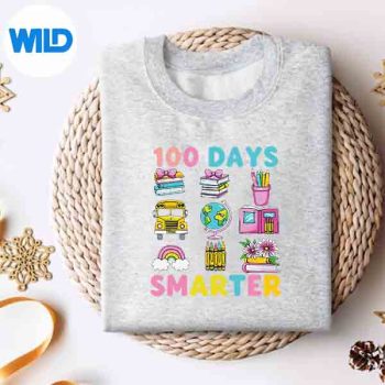 100 Days Smarter Teacher 100th Day Of School SVG PNG Download 4 100DaysSmarterTeacher100thDayOfSchoolsweater
