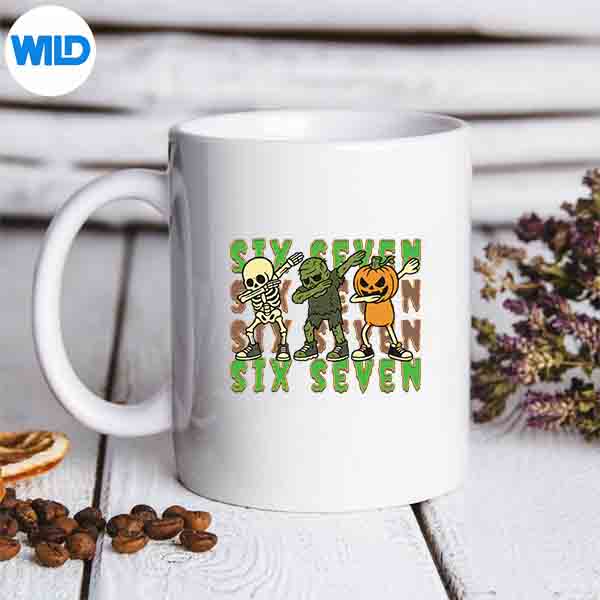 67 Halloween Meme Six Seven Dabbing Skeleton Zombie Pumpkin Cut File