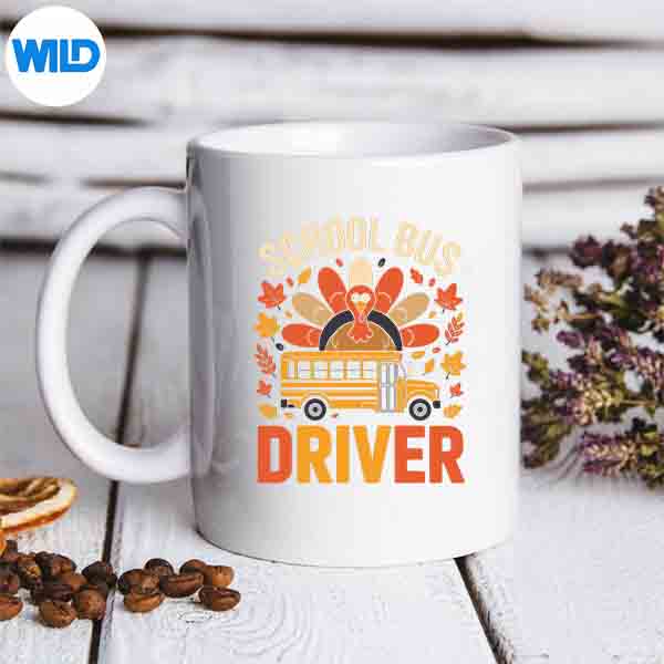 AutumnSchoolBusDriverFallThanksgivingFunnymug