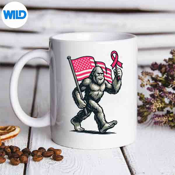 Bigfoot Pink Ribbon Breast Cancer Awareness Support Squad Retro SVG PNG Digital Download 7 BigfootPinkRibbonBreastCancerAwarenessSupportSquadRetromug