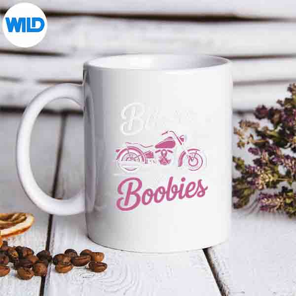 BikersForBoobsAgainstBreastCancerAwarenessMotorcycleRetromug