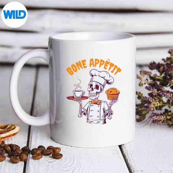 Bone Apptit Skeleton Chef Halloween Catering Staff Cooking Digital Design