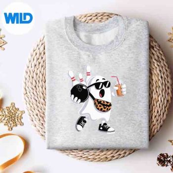Bowling Ghost Drinking Coffee Halloween SVG Cut File 4 BowlingGhostDrinkingCoffeeHalloweensweater