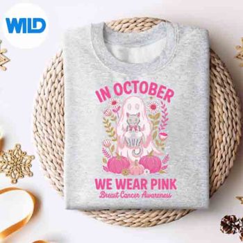 BreastCancerHalloweenGhostsInOctoberWeWearPinksweater