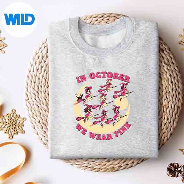 Alternative view of Breast Cancer Halloween In October We Wear Pink Design for Cricut