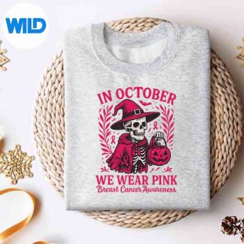 BreastCancerInOctoberWeWearPinkHalloweensweater