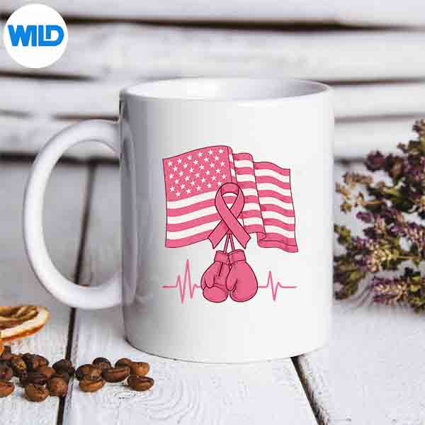 BreastCancerUsFlagWeFightTogetherSupportSquadPinkmug