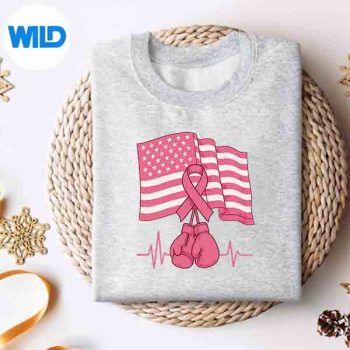BreastCancerUsFlagWeFightTogetherSupportSquadPinksweater