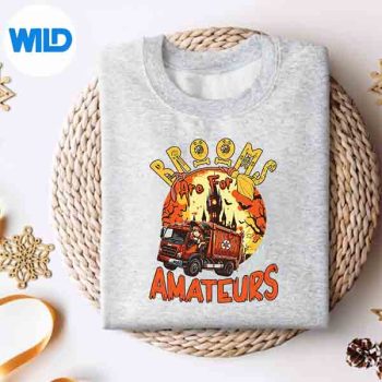 Brooms Are For Amateurs Halloween Driving Garbage Truck Silhouette SVG PNG Cut File 4 BroomsAreForAmateursHalloweenDrivingGarbageTrucksweater