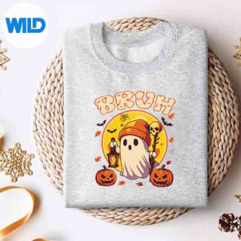 BruhGhostHalloweenCuteGhostTrickOrTreatCandysweater