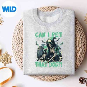 CanIPetThatDogSkeletonHalloweenDogLoverCemeterysweater