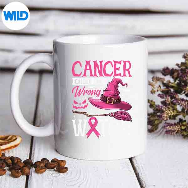 CancerChoseTheWrongWitchBreastCancerHalloweenmug