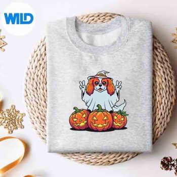 Cavalier King Charles Spaniel Ghost Pumpkin Boo Halloween Cut File 4 CavalierKingCharlesSpanielGhostPumpkinBooHalloweensweater