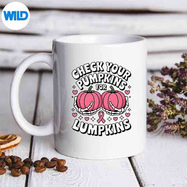Check Your Pumpkins Breast Cancer Awareness Halloween Cut File 7 CheckYourPumpkinsBreastCancerAwarenessHalloweenmug