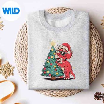 ChristmasTreeTriceratopsDinosaurSunglassessweater