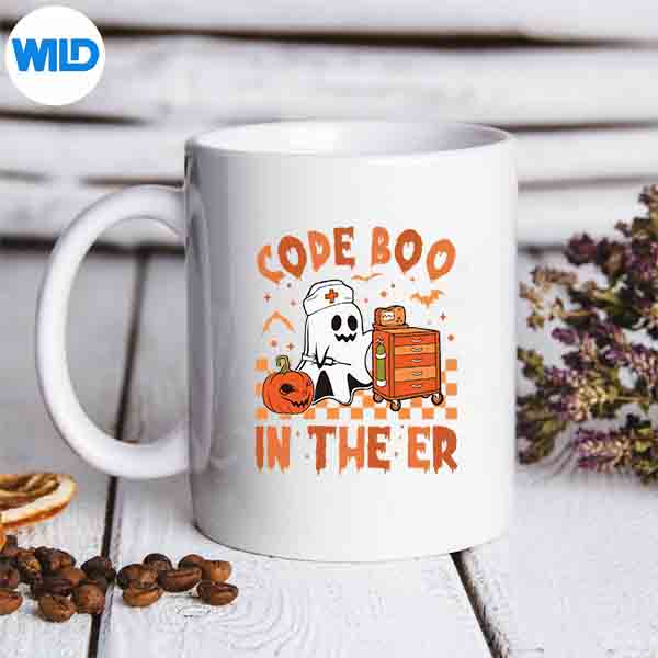 CodeBooInTheErNurseHalloweenGhostNurseEmergencymug