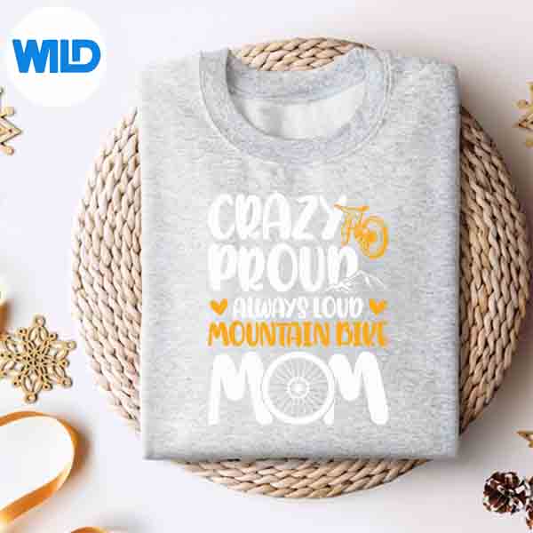 Alternative view of Crazy Proud Mountain Bike Mom Of A Mountain Biker Mom SVG PNG Download
