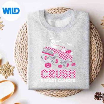 Crush Breast Cancer Awareness Monster Truck Halloween Ghost Cute Digital Download 4 CrushBreastCancerAwarenessMonsterTruckHalloweenGhostCutesweater