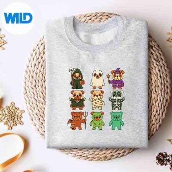 Cute Bulldog Dogs Witch Pumpkin Skeleton Costume Halloween Silhouette SVG PNG 4 CuteBulldogDogsWitchPumpkinSkeletonCostumeHalloweensweater