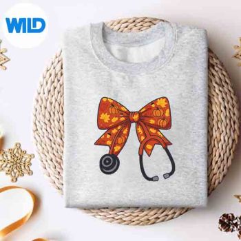 CuteFallNurseCoquetteBowStethoscopeAutumnDoctorsweater