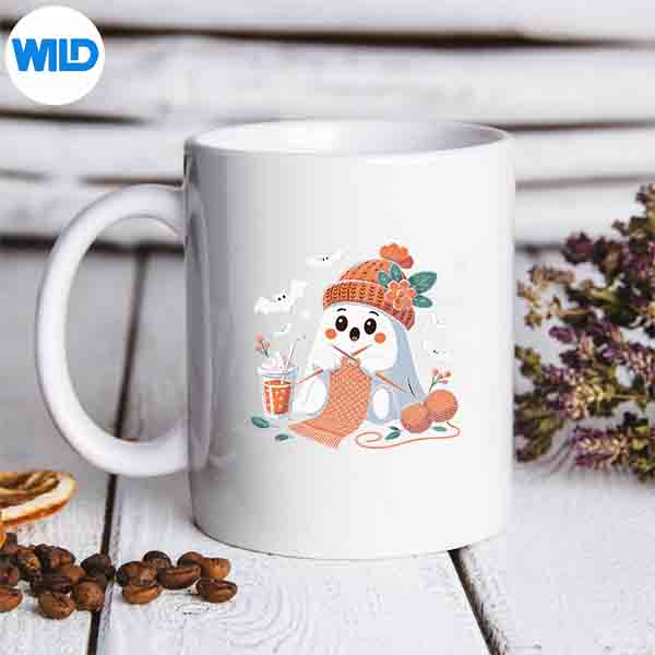 CuteGhostCrochetKnittingLoverHalloweenCoffeemug