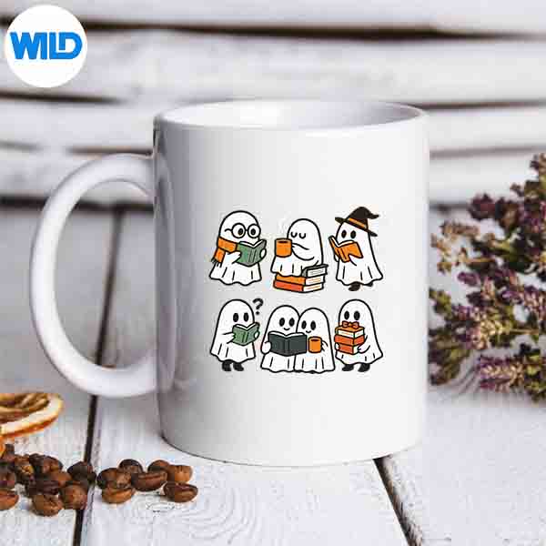 CuteGhostsReadingBooksHalloweenmug