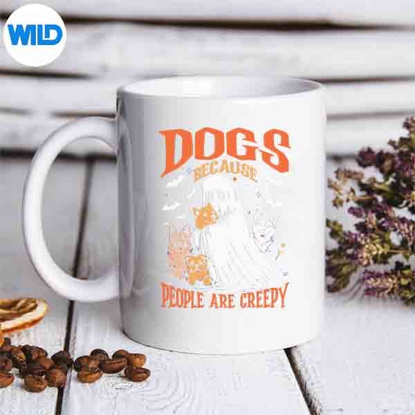 Dogs Because People Are Creepy Ghost Dog Halloween Vector Design 7 DogsBecausePeopleAreCreepyGhostDogHalloweenmug