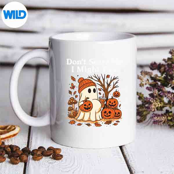 DontScareMeIMightPeeHalloweenPregnancyHumorPumpkinmug