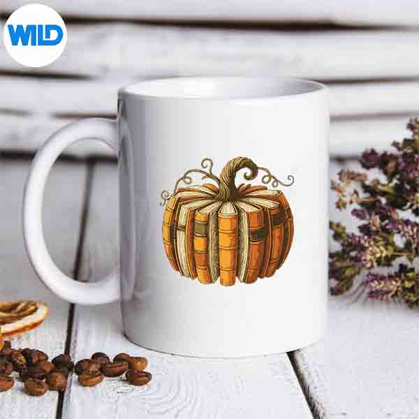 Fall Book Pumpkin Retro Reading Halloween Teacher SVG PNG Cut File 6 FallBookPumpkinRetroReadingHalloweenTeachermug