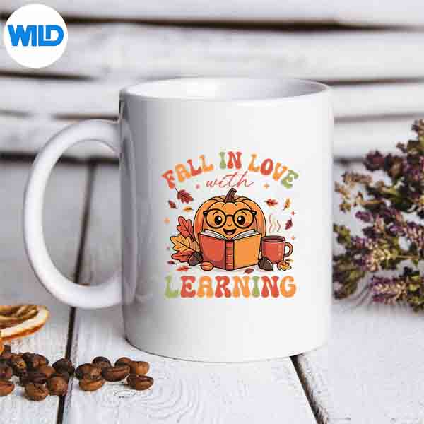 Fall In Love With Learning Autum Thanksgiving Teacher SVG PNG Digital Download