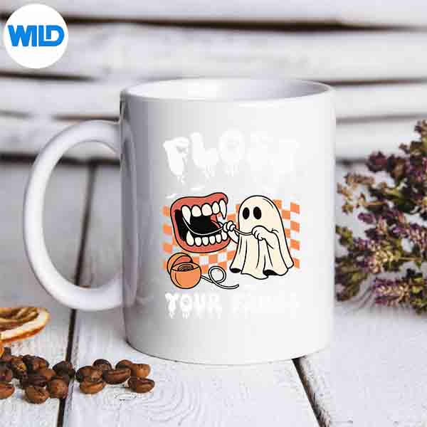 Floss Your Fangs Retro Funnyth Dentist Spooky Halloween Design for Cricut 7 FlossYourFangsRetroFunnythDentistSpookyHalloweenmug