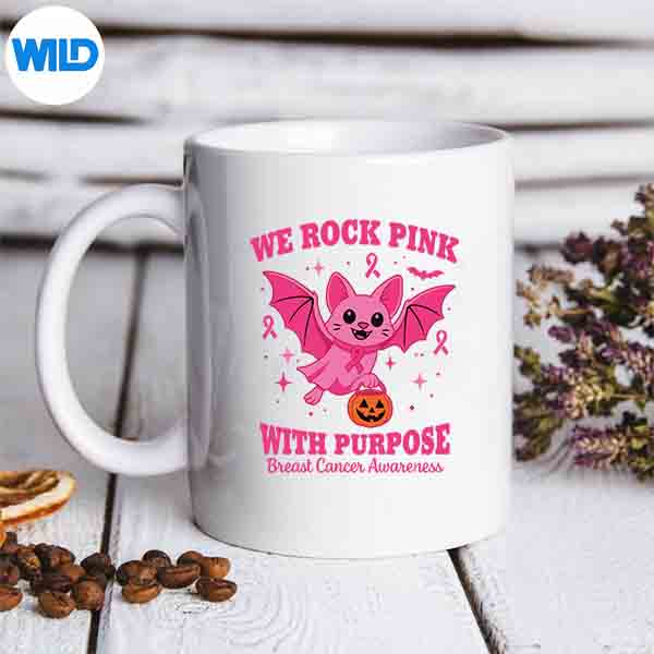 FlyingBatRocksPinkBreastCancerAwarenessmug