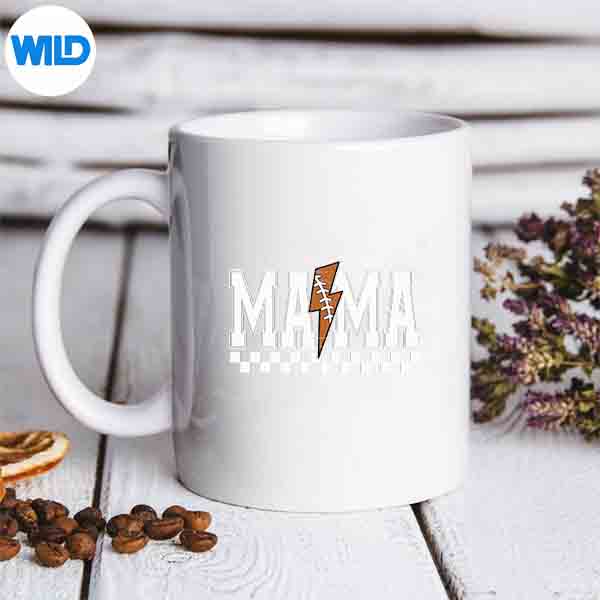 FootballMamaFallLightningBoltFootballMomGameDaymug
