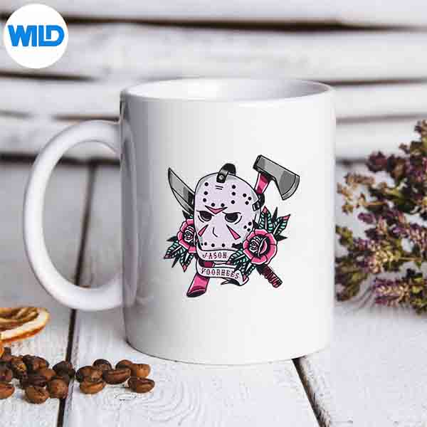FridayThe13thJasonVoorheesMaskTattooStyleChestmug
