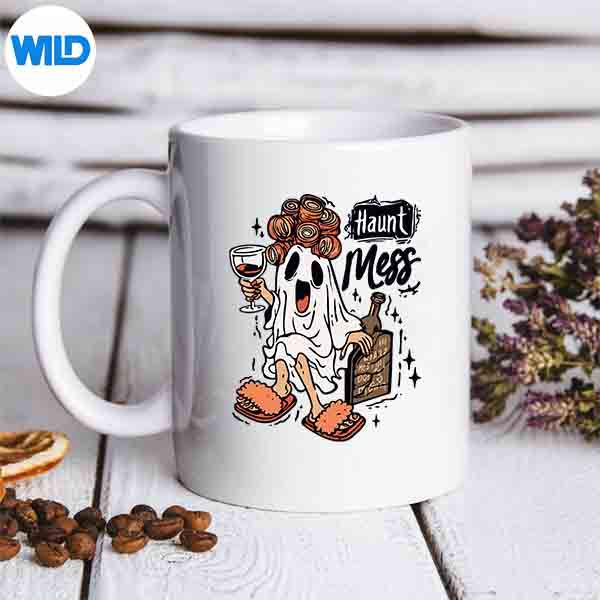 GhostHalloweenHauntMessFunWineDrinkingCostumemug