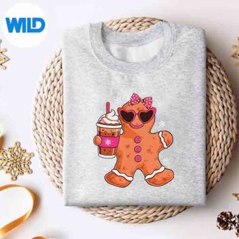 GingerbreadDrinkingHotChocolateMerryChristmasGirlssweater