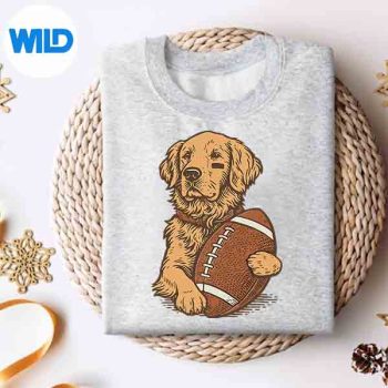 GoldenRetrieverDogFootballGameDayTouchdownSeasonsweater