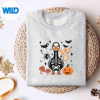 Goose In Skeleton Costume Cosplay Happy Halloween Day Design for Cricut 4 GooseInSkeletonCostumeCosplayHappyHalloweenDaysweater