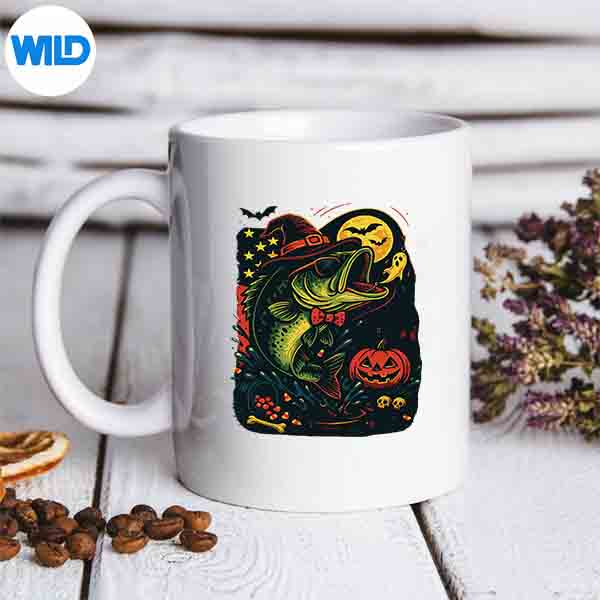 HalloweenBassFishUsFlagCostumePatriotmug