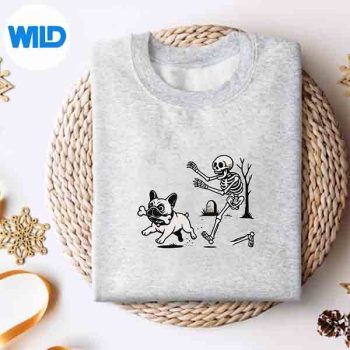 HalloweenFrenchBulldogSkeletonSpookySeasonsweater