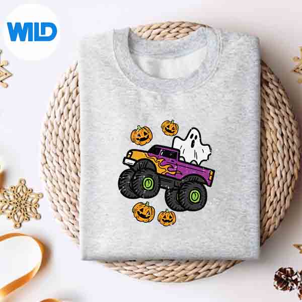 Alternative view of Halloween Ghost Monster Truck Costume PNG SVG for Cricut