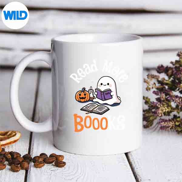 Halloween Ghost Reading Read More Books Librarian Teacher SVG PNG Download 6 HalloweenGhostReadingReadMoreBooksLibrarianTeachermug
